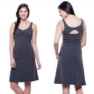 KUHL Mova Aktiv Athletic Tank Dress Built in Bra Sport Active Charcoal Gray - S